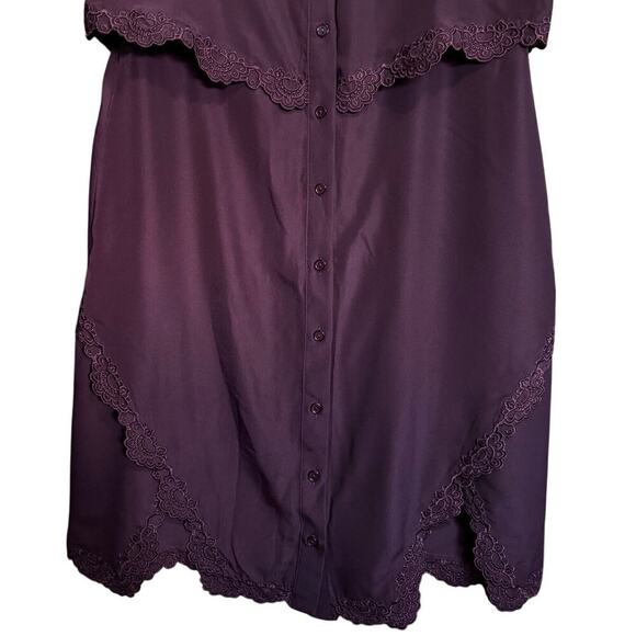 Parker NWT Cordovan Overlay Lace Dress Sleeveless Mini Burgundy Size Medium - Picture 4 of 12
